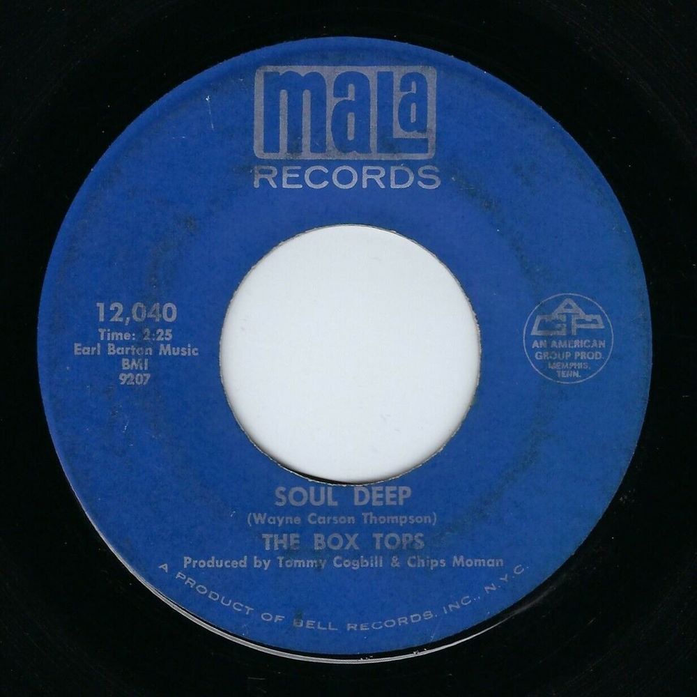 The Box Tops Vinyl 45 Soul Deep / (The) Happy Song on Mala VG Rock